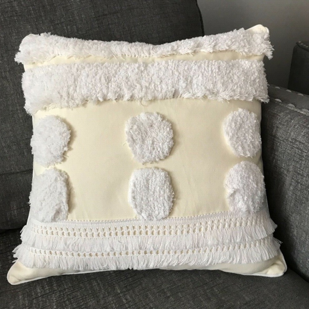Pillow Cover 18"/18"Sofa Bed Ivory Case Embroidery Pillow Cushion Home Decor NEW